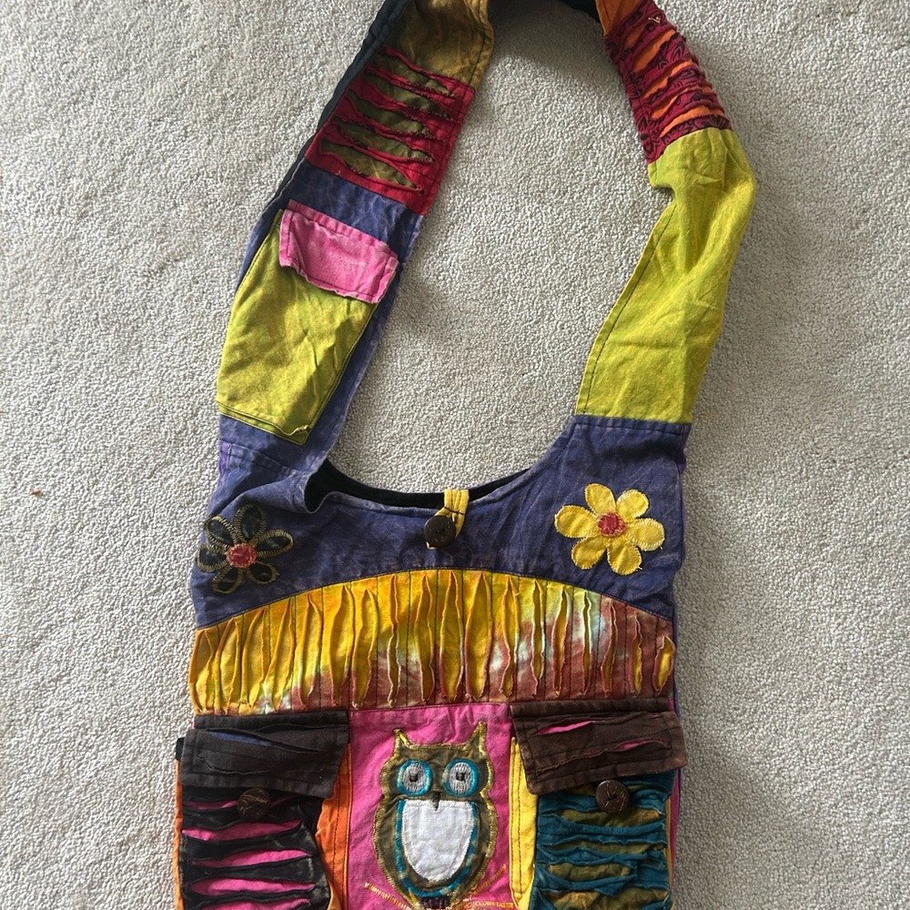 Colorful Patchwork Owl Shoulder Bag